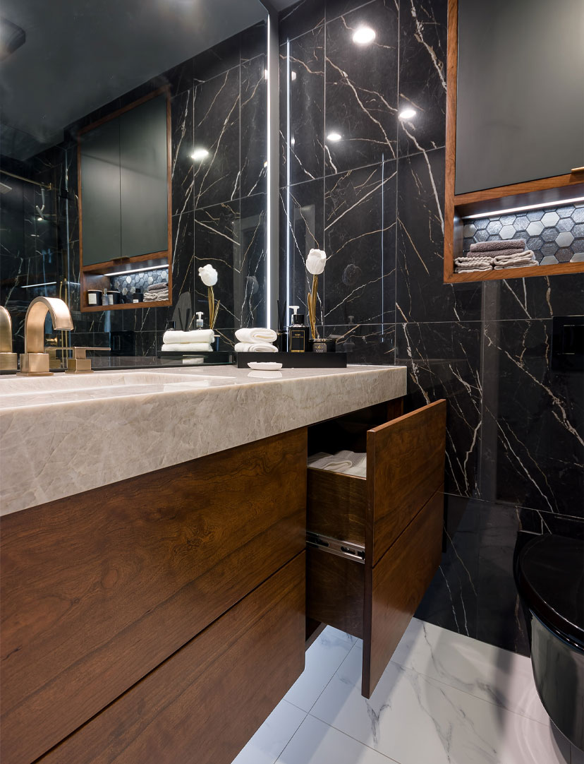 black bathroom remodel