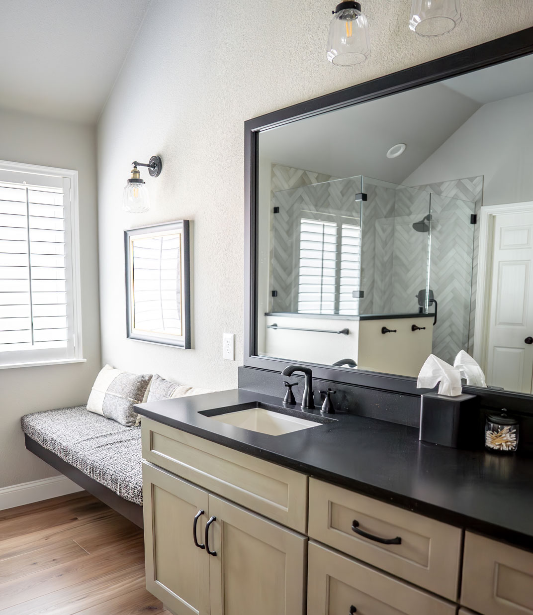 bathroom remodel - seat and vanity update